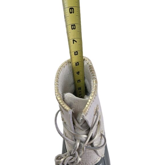 Jack Rogers Chloe Duck Rain Boots Olive Green Gold Sz 7 Shimmery Waterproof - Picture 12 of 15